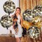 Black and Gold Marble Balloons - 22 Inch, Pack of 6 | Marble Black and Gold Balloons, Black Agate Balloons | Gold and Black Balloons | Marble Foil Balloons for Black and Gold Birthday Decor